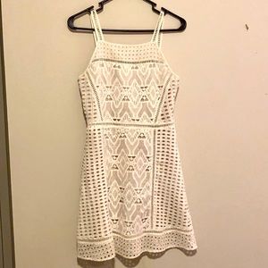 White embroidered mini dress